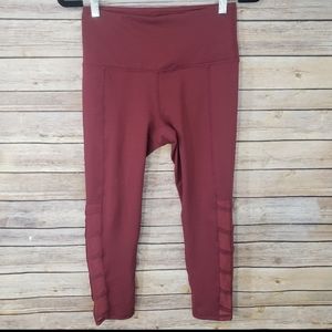 Gaiam Maroon Mesh Ankle Leggings Size Small